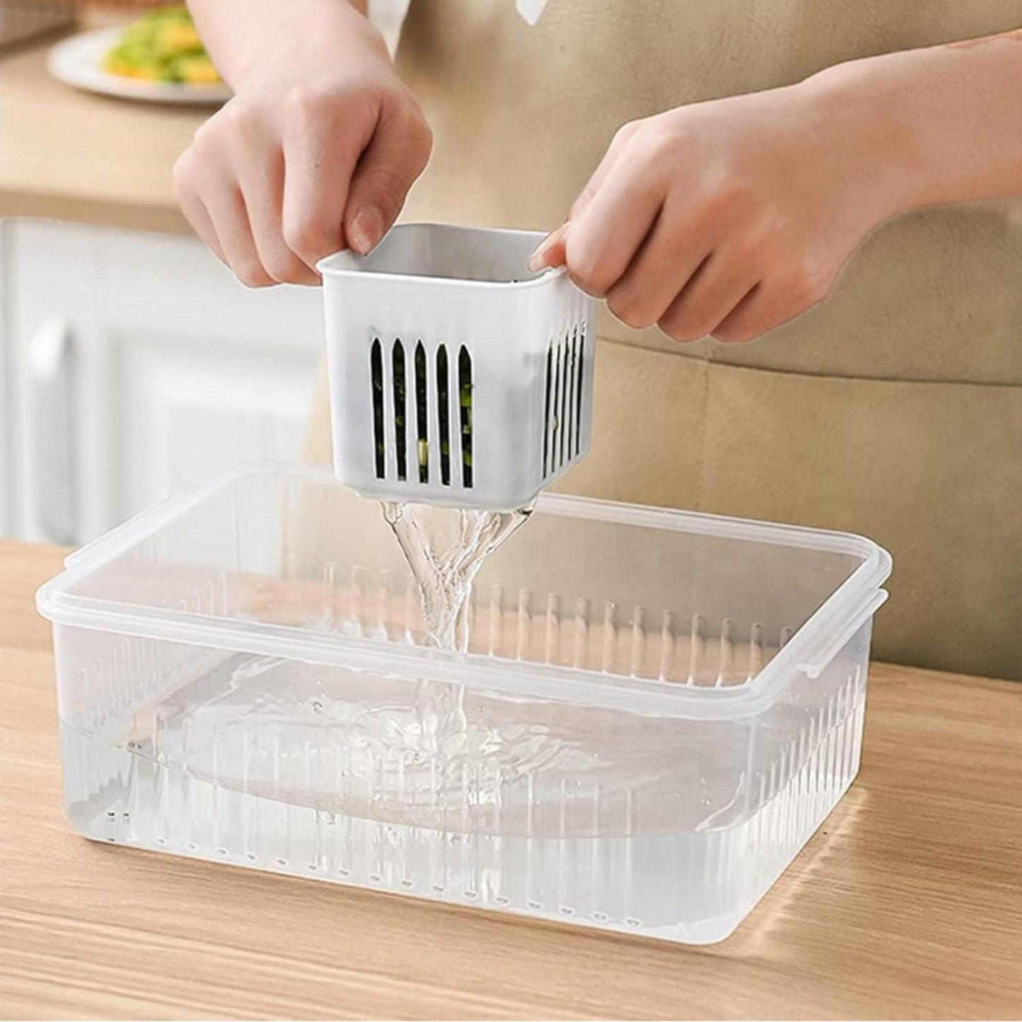 6 Grid Fridge Storage Boxes Containers